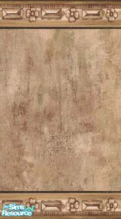 Sims 2 — Rough and Worn Wall by ms_teree — A rough and worn wall with a carved wooden border. Looks good inside or out.