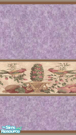Sims 2 — Lavender Birds by ms_teree — Lovely lavender wall with beautiful border of birds. Created by Ms Teree.