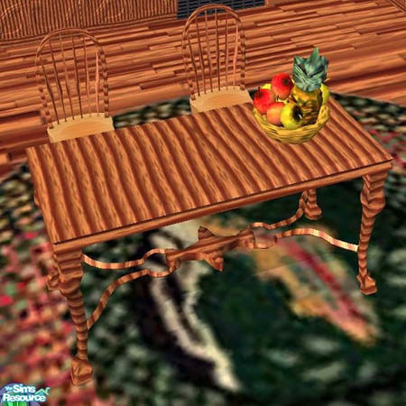 Sims 2 — Country kitchen table by buntah — This is the table for my Country Copper Kitchen set.