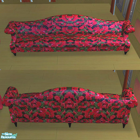 Sims 2 — Red floral sofa by buntah — This is the sofa for my Cozy and Warm set.