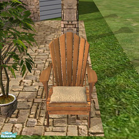 Sims 2 — leather outdoor chair cushion by Cori27 — part of the stone/brick set