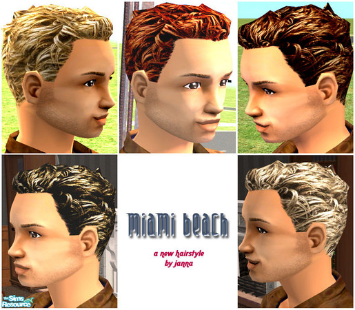 Sims 2 — Miami Beach Hair by janna — The Miami Beach Hair collection.
