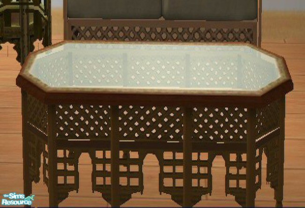 Sims 2 — Moroccan Glass Coffee Table by SSilver — The Moroccan style coffee table with a glass surface.