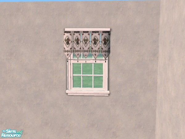 Sims 2 — Grey fruit Curtain by Bitzybus — Curtain to go with the Grey & Silver Fruit Kitchen set.