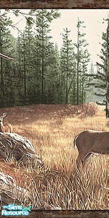 Sims 2 — Lodge Deer 2 by Lorah — 2nd of 3 in mural. Part of Lodge set by Lorah