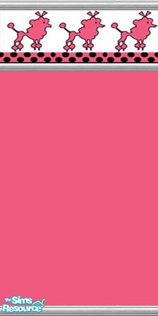 Sims 2 — Pink Wall, Crown Molding, Pink Poodles by dotcombuilder — Pink Wall with Crown Molding and Pink Poodle Border.