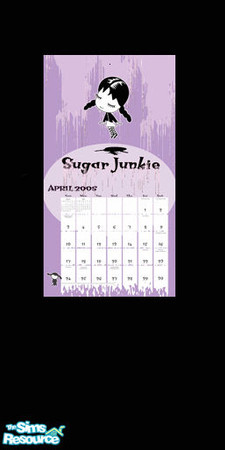 Sims 2 — Sugar Junkie on Classic Black by tinkerroll21 — "Classic Black" paint with Sugar Junkie Calendar.