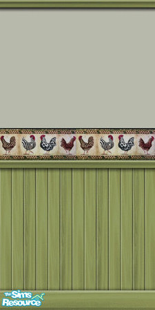 Sims 2 — Green Panels by tessnz — Green wood panels with border for interior walls