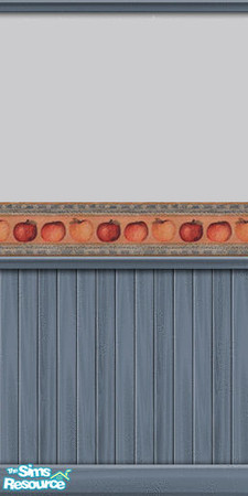 Sims 2 — Blue Panel by tessnz — Blue wood panel with border for interior walls