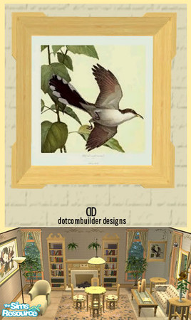 Sims 2 — Painting- Audobon- Square by dotcombuilder — Audobon painting with Light Golden Pine. Coordinates with my Serene
