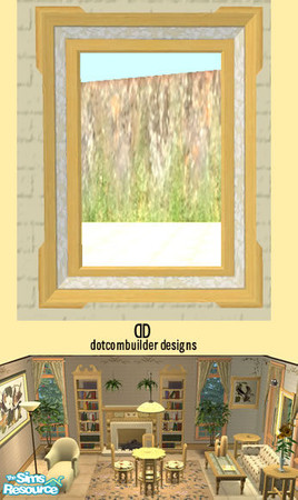 Sims 2 — Mirror- Serene Woods by dotcombuilder — Light Golden Pine mirror with floral enlay. Coordinates with my Serene