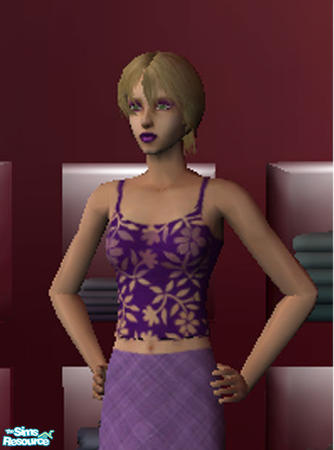 Sims 2 — Purple top by Asheara — A purple top with see-through pattern
