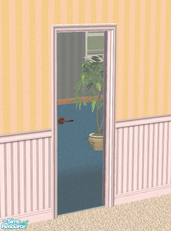 Sims 2 — Value glass door, white frame by TSR Archive — Value glass door, white frame