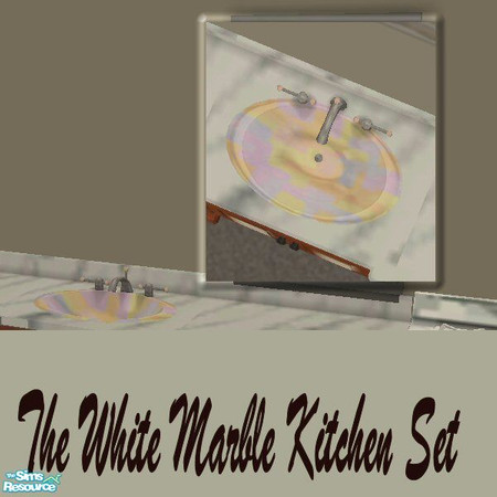 Sims 2 — White Marble Kitchen Sink by Sab — White Marble Kitchen Sink