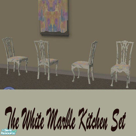 Sims 2 — White Marble Kitchen Dining Chair by Sab — White Marble Kitchen Dining Chair