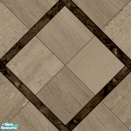 Sims 2 — Cream decorated tile by Bitzybus — Decorated tile for the Cream & Chocolate Fruit Kitchen. --FA Comp--