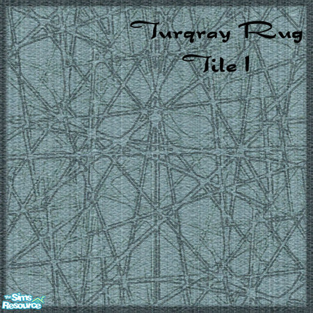 Sims 2 — Turqray-set, Rug tile 1 by BetterbeSim — Create a four-tile rug with this set of four carpet tiles. Turqoise