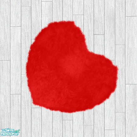 Sims 2 — Fluffy heart rug by Bitzybus — Fluffy red heart rug for the Love & Kisses bedroom set. To be used on the