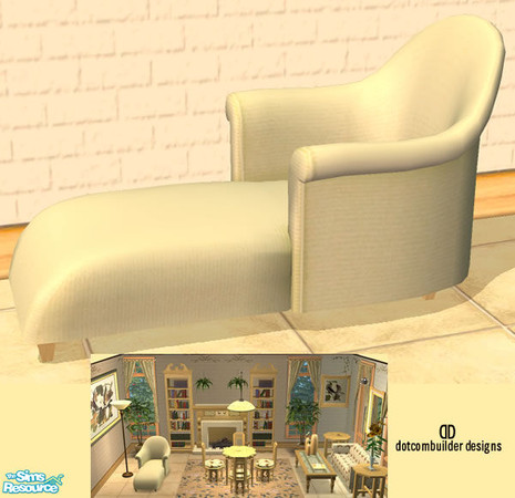Sims 2 — Lounge Chair- Serene Woods by dotcombuilder — Butter creme lounge chair. Coordinates with my Serene Woods