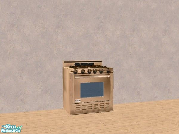Sims 2 — Cream colored Exp stove by Bitzybus — The expensive stove in cream to go with the set. 