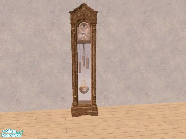 Sims 2 — Grandfather clock by Bitzybus — Grandfather clock in a chocolate brown color to go with the set. 