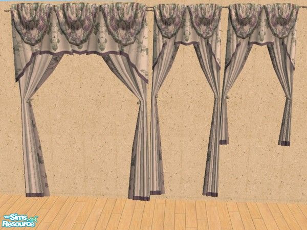 Sims 2 — Purple Rose curtains by Bitzybus — Curtains for the Purple Rose bedroom set.