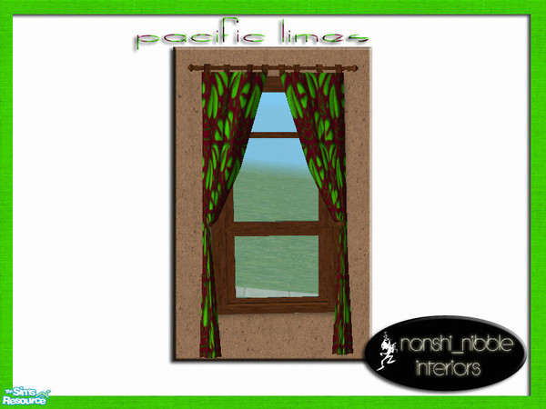 Sims 2 — Pacific Limes curtains by TSR Archive — Decorative curtains part of the pacific lime set. 