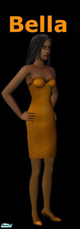 Sims 2 — Bella - Orange Dress - Skirt by andi and grim — This is only the bottom half of the dress, to get it working as