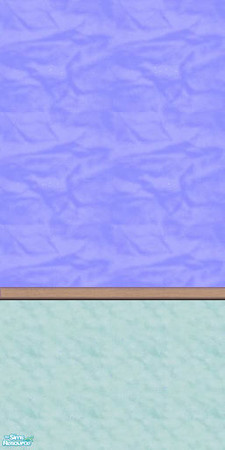 Sims 2 — bright wall set 1 - Tambriah Wall Set 3 4 by tambriah — blue top & teal bottom with maple chair rail wall