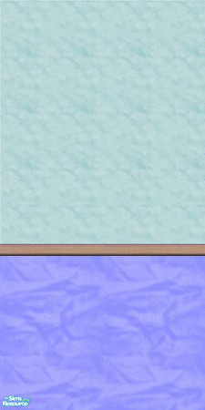 Sims 2 — bright wall set 1 - Tambriah Wall Set 3 10 by tambriah — teal top & blue bottom with maple chair rail wall