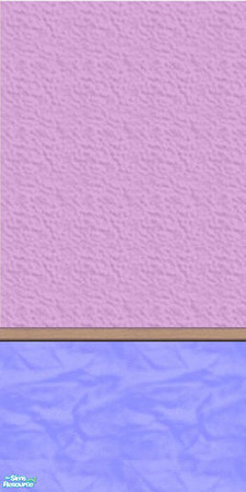 Sims 2 — bright wall set 1 - Tambriah Wall Set 3 3 by tambriah — purple top & blue bottom with maple chair rail wall