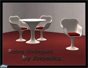 Sims 2 — Retro Diningset by AnoeskaB — A small retro dining set in white and red.