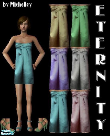 Sims 2 — Eternity by MichelleySim95 — Eternity, a set of 6 gorgeous silk dresses, includes Pink, Periwinkle, Pistachio,