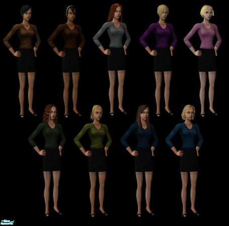 Sims 2 — V-neck Pullovers for Female Adults by Nawa — 