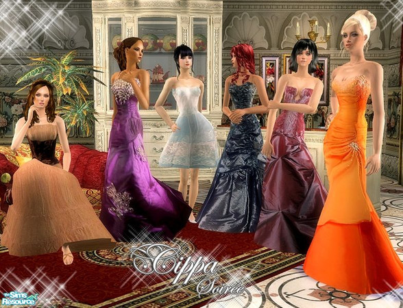 Sims 2 —  by cippa1982 — 6 beautiful prom dresses for female adult.