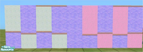 Sims 2 — bright wall set 1 by tambriah — teal & blue & chair rail, teal & blue & chair rail & trim,