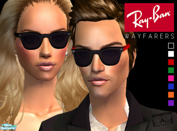 Sims 2 — Wayfarers by 06bek — A collection of Ray Banz Wayfarer sunglasses for male and female. Set includes 8 color