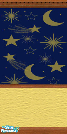 Sims 2 — Cosmic Dreams Wall 2 by Nikki041498 — This wall provides the warmth of wood trim, Gold wainscotting, with the