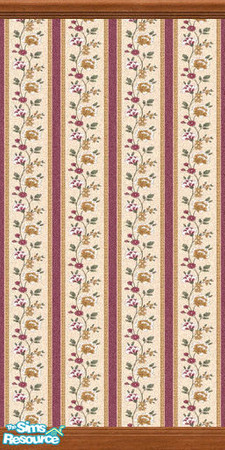 Sims 2 — "Besher" wallpaper 1 by TSR Archive — "Besher" wallpaper with medium wood border.