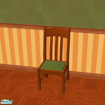 Sims 2 — Summer's End Dining Chair Seat by Nikki041498 — Deep Olive Green Leather matches the barstools and compliments