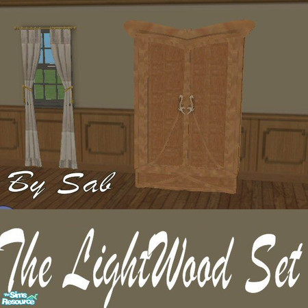 Sims 2 — The Lightwood Set Curtains by Sab — White curtains to go with the bed spread