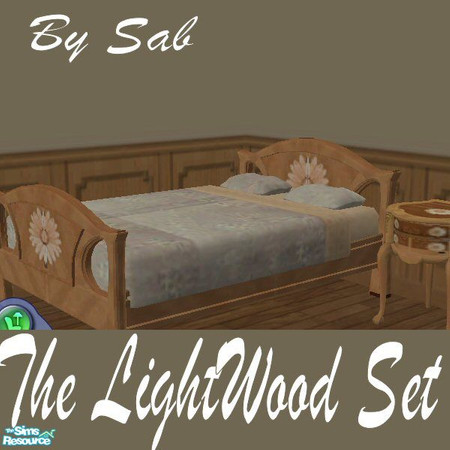 Sims 2 — The Lightwood Set Bed Cover by Sab —  A nice simple lace bedcover