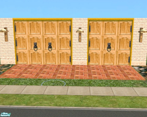 Sims 2 — 4-Tile Antique Garage Door by Raveena — Make this garage door as big or as small as you want. Tiles are marked