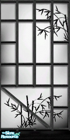 Sims 2 — Bamboo Shoji - 1 by Bitzybus — Shoji panel with Bamboo, part 1.