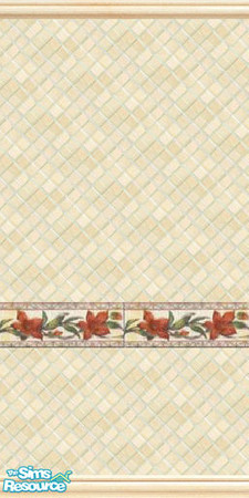 Sims 2 — Red Lilly 5 by Trollsan — One of my favorite wall. 