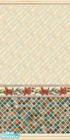 Sims 2 — Red Lilly 4 by Trollsan — One of my favorite wall. 