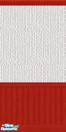 Sims 2 — Offwhite burlap wall with redwood panels by buntah — This is the wallpaper for my Red Chrome Kitchen set.