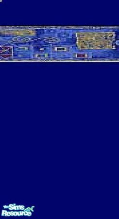 Sims 2 — Blue Abstract Wallpaper by sxylissy83 — A vibrant royal blue background accented with a abstract, modern border.