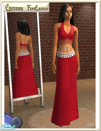 Sims 2 — FENewyearsdancer3 by Cloisonne — A time to celebrate,in this rich red dress.
