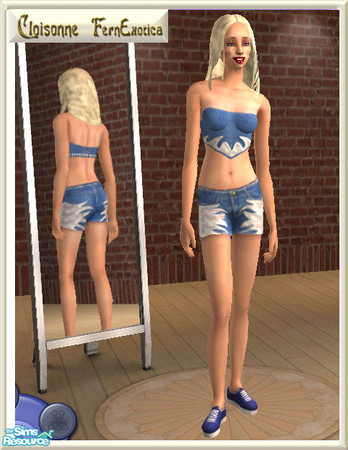 Sims 2 — FEBrazshorts by Cloisonne — Done in the same design as my Brazjeans.